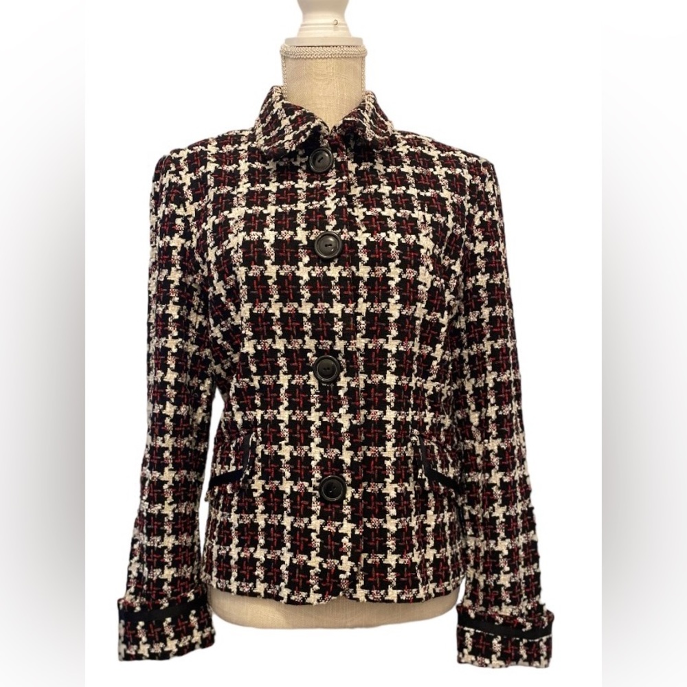 George Black and White Checkered Blazer